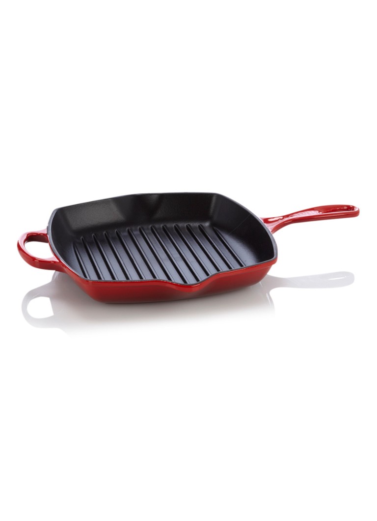 Le Creuset Skillet grillpan 26 x 26 cm • Rood • de Bijenkorf