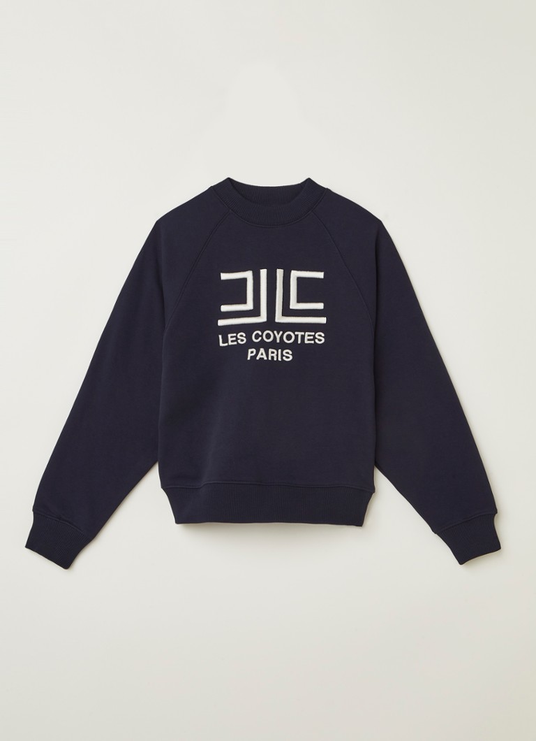 Motiveren Modderig restjes Les Coyotes de Paris Emily sweater met logoborduring • Donkerblauw • de  Bijenkorf
