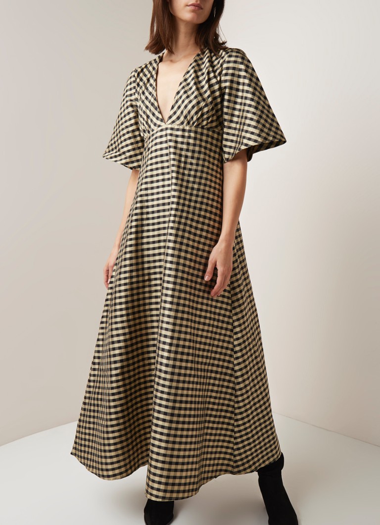 Les Coyotes De Paris Gia Oversized A Lijn Maxi Jurk Met Ruitdessin