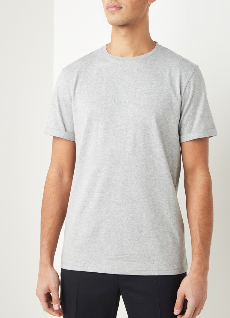 Les Deux Lens T-shirt met logoprint • Grijsmele • de Bijenkorf