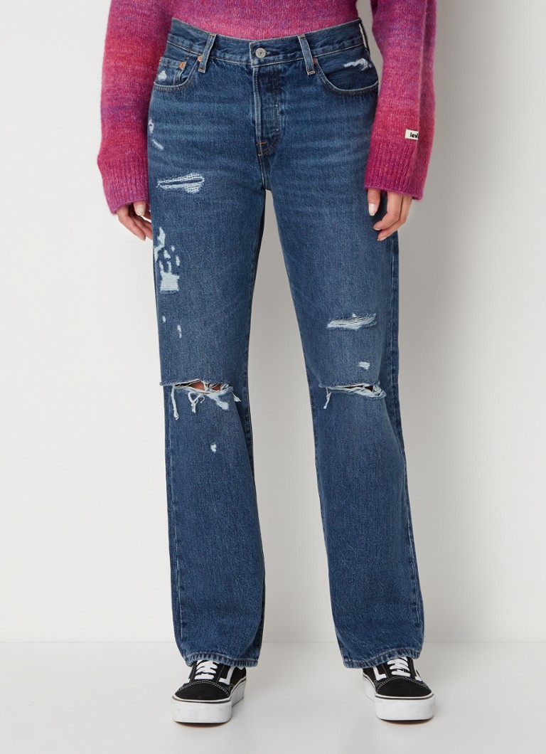 Nadeel mengsel Amazon Jungle Levi's 501 90s Mid waist straight leg jeans met destroyed details • Indigo • de Bijenkorf Nadeel mengsel Amazon Jungle Levi's 501 90s Mid waist straight leg jeans met destroyed details • Indigo • de Bijenkorf