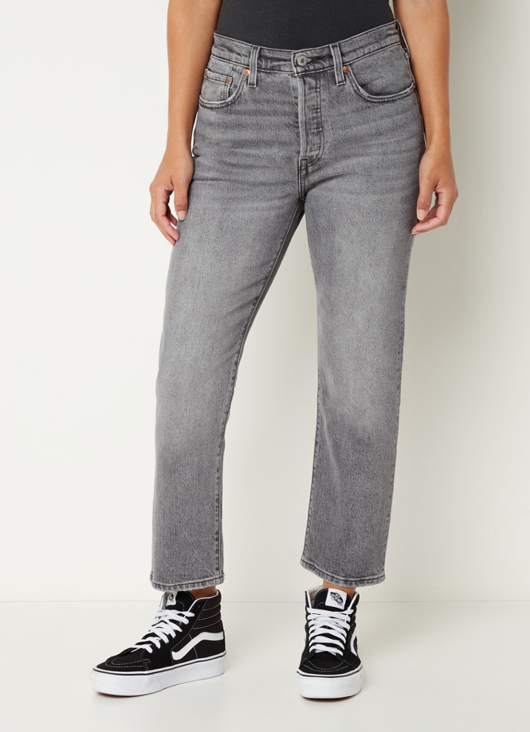 Levi's - 501 high waist slim fit jeans met gekleurde wassing  - Grijs