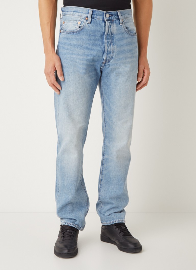 Levi's - 501 straight leg jeans met medium wassing - Indigo