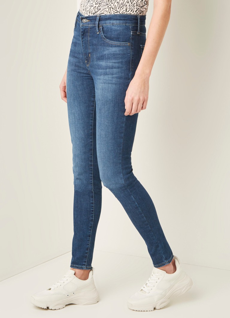 Levi S 7 High Rise Super Skinny Jeans Met Stretch Donkerblauw De Bijenkorf