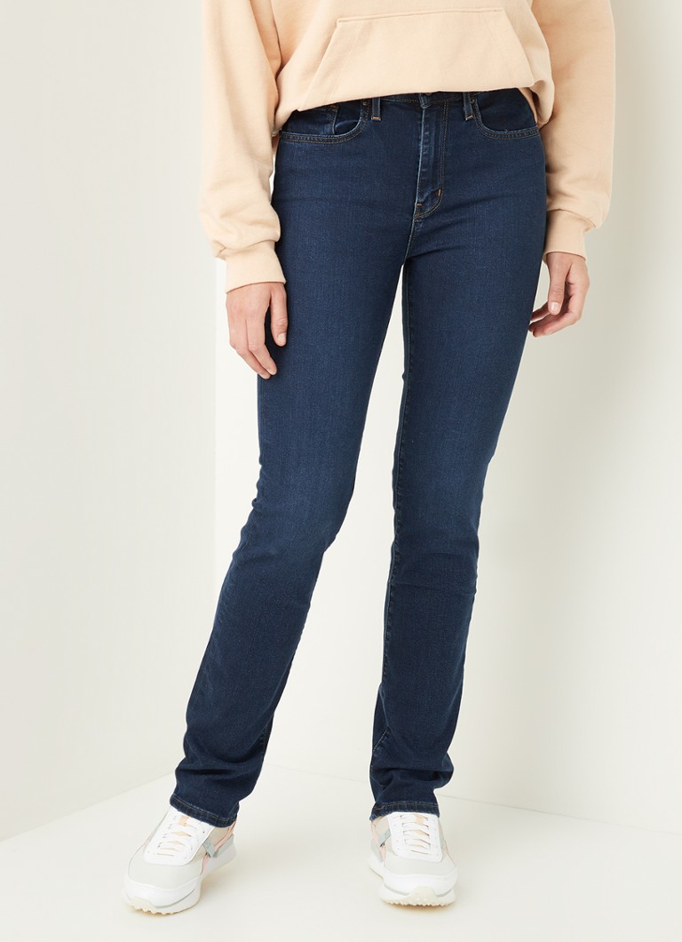 Levi's 724 High waist straight leg jeans met stretch • Indigo • de