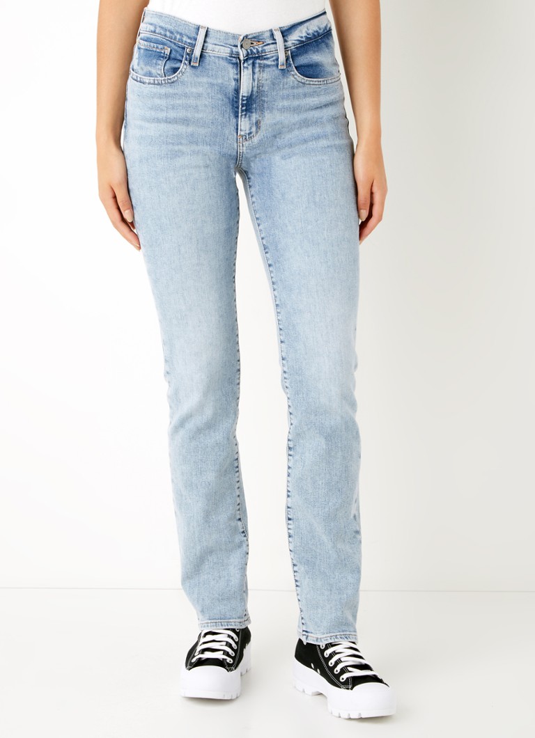 Levi's 724 High waist straight leg jeans met stretch • Indigo • de