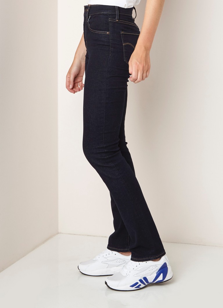Levi's 724 high waist straight leg jeans met stretch • Indigo • de