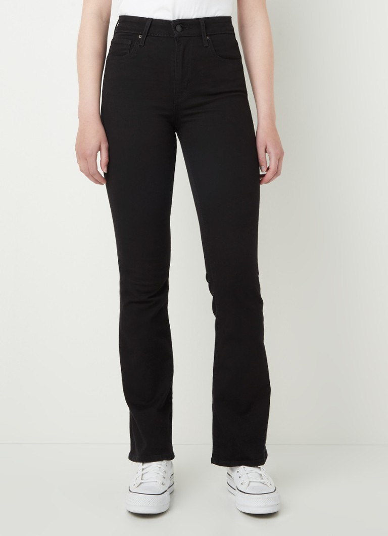Levi's - 725 High waist bootcut jeans met stretch - Zwart