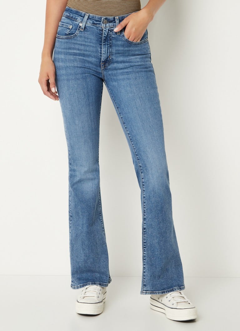 Levi's - 726 high waist flared jeans met medium wassing - Indigo