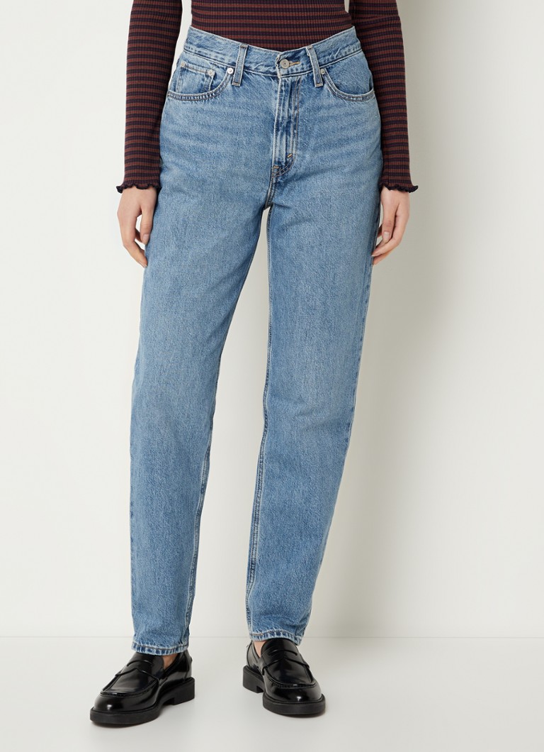 Levi's 80S Mom high waist tapered fit jeans met medium wassing • Indigo