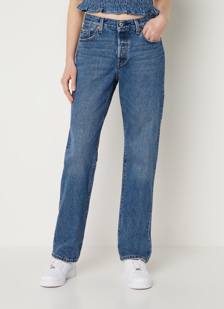 altijd timmerman noodsituatie Levi's 90S 501 high waist straight leg jeans met medium wassing • Indigo •  de Bijenkorf