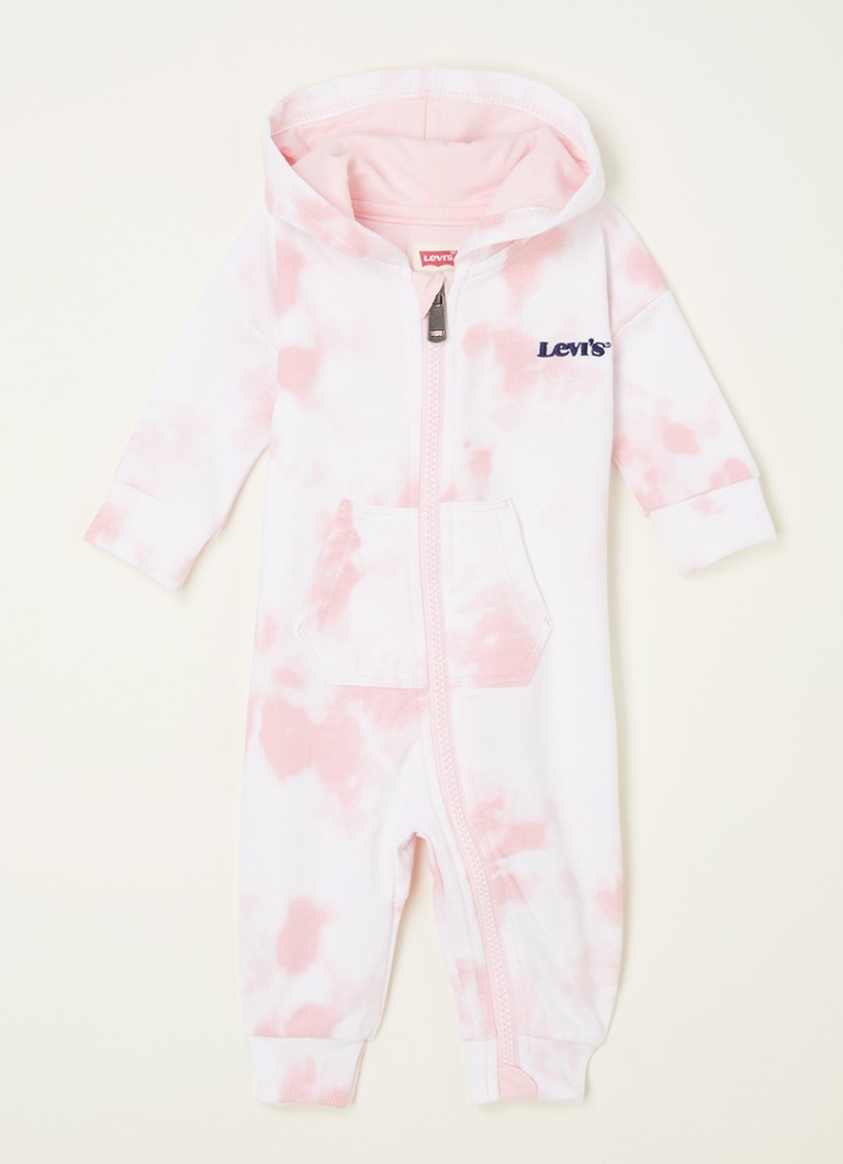 Levi's - Babypak met tie-dye dessin en capuchon - Roze