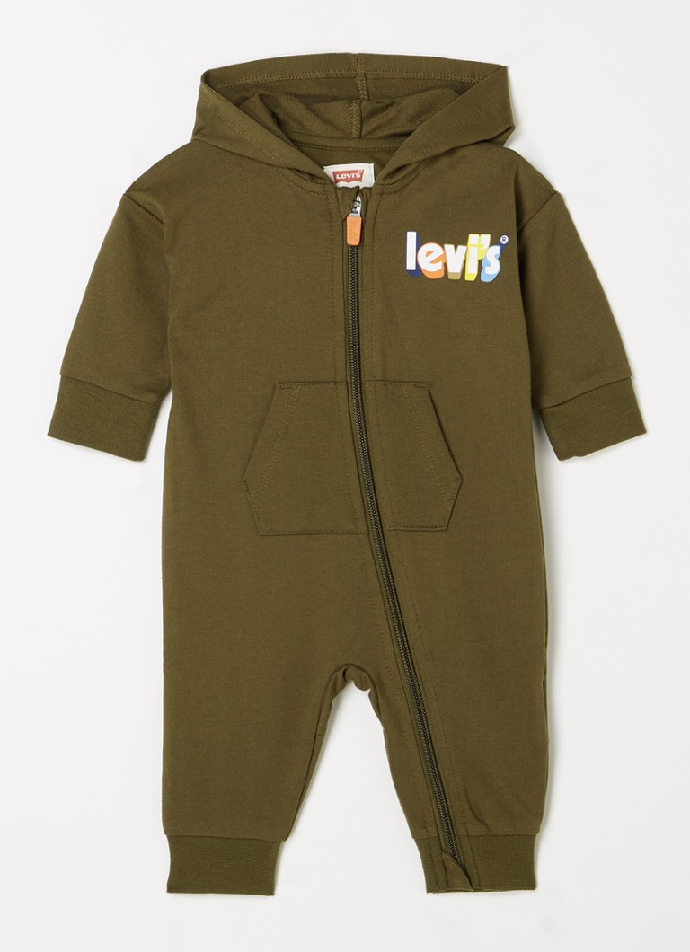 Levi's - Babypak van sweatstof met logoprint - Legergroen
