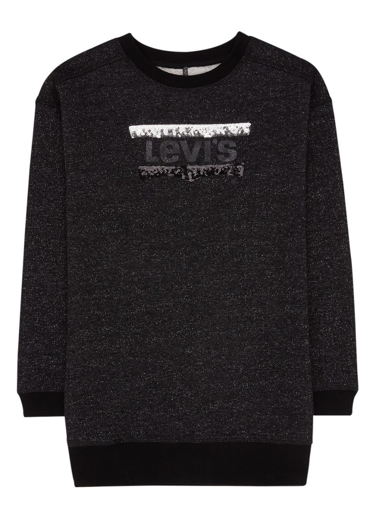 Levi's - Bjork sweater met lurex en pailletten - Zwart