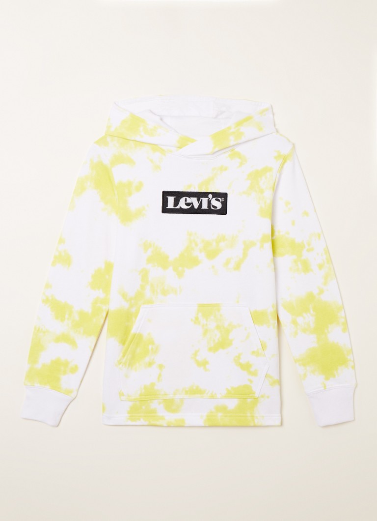 Levi's - Hoodie met logoborduring en tie-dye dessin - Wit