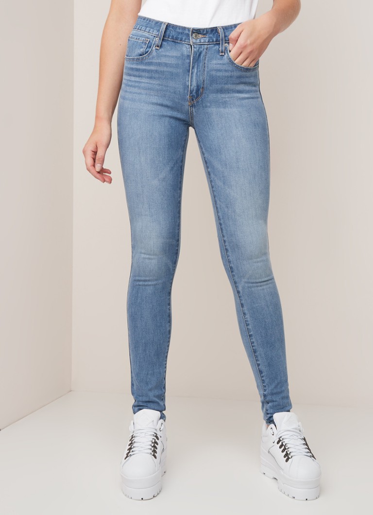 Levis Levis High Waist Skinny Fit Jeans Met Donkere Wassing • Indigo