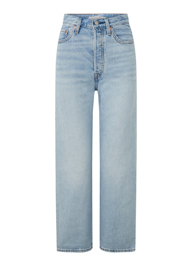 Levi's Ribcage high waist straight fit jeans met lichte wassing
