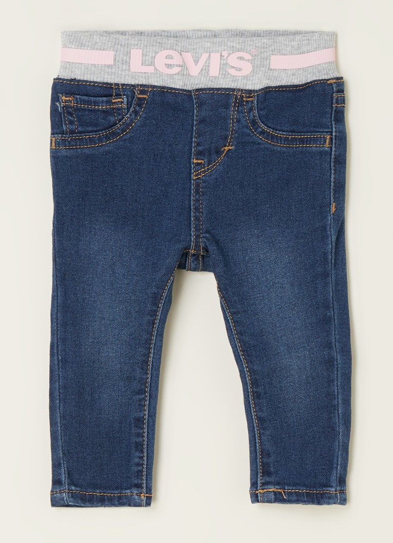 Levi's - Skinny jeans met logoprint - Indigo