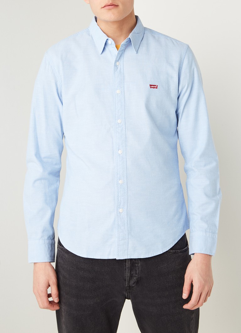 Levi's Slim fit overhemd met logoborduring Blauw • de