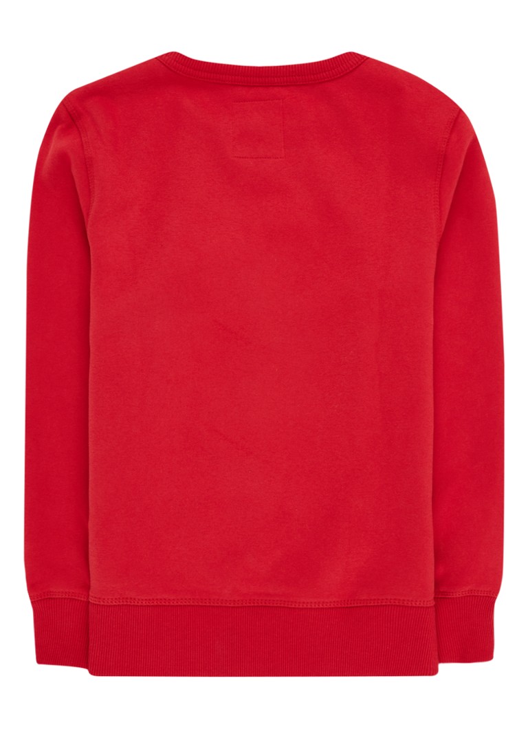 Sweater met logoprint • Rood • de