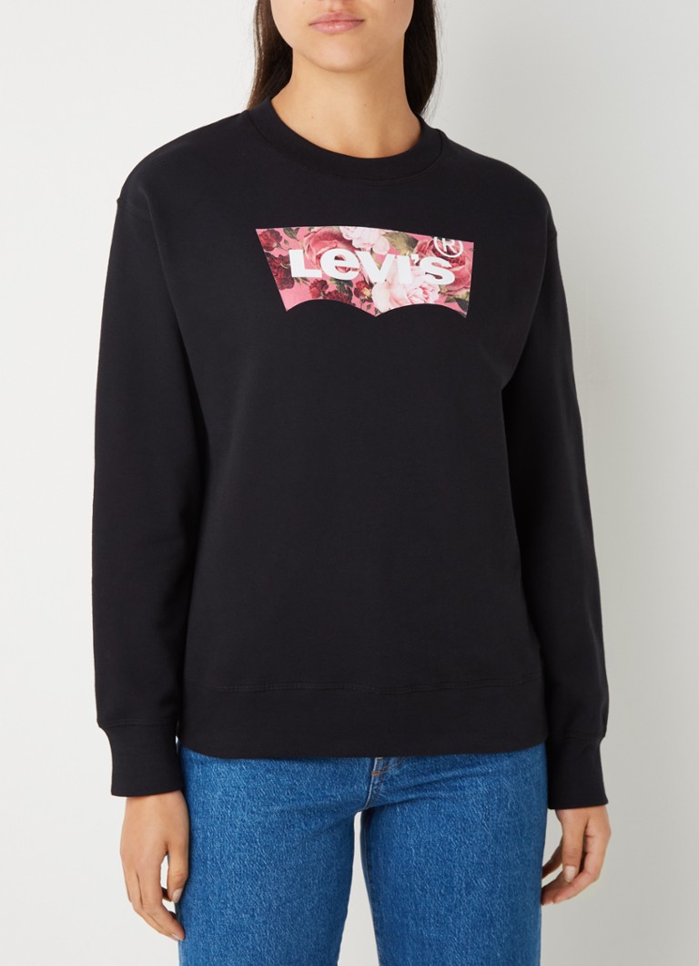 Levi's - Sweater met logoprint  - Zwart
