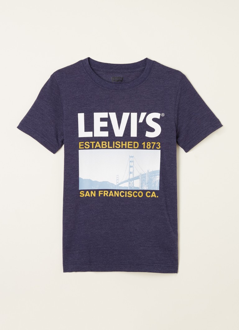 Levi's - T-shirt met frontprint - Blauw