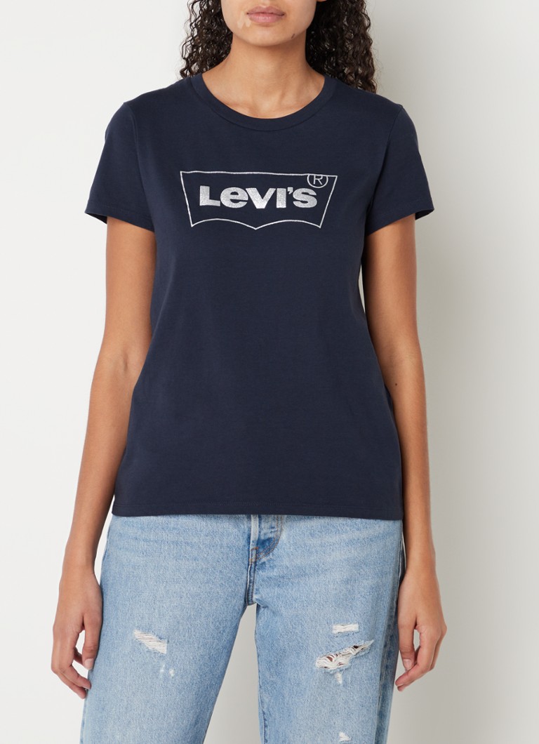 Romanschrijver tijdelijk Kaarsen Levi's T-shirt met logoprint • Donkerblauw • de Bijenkorf