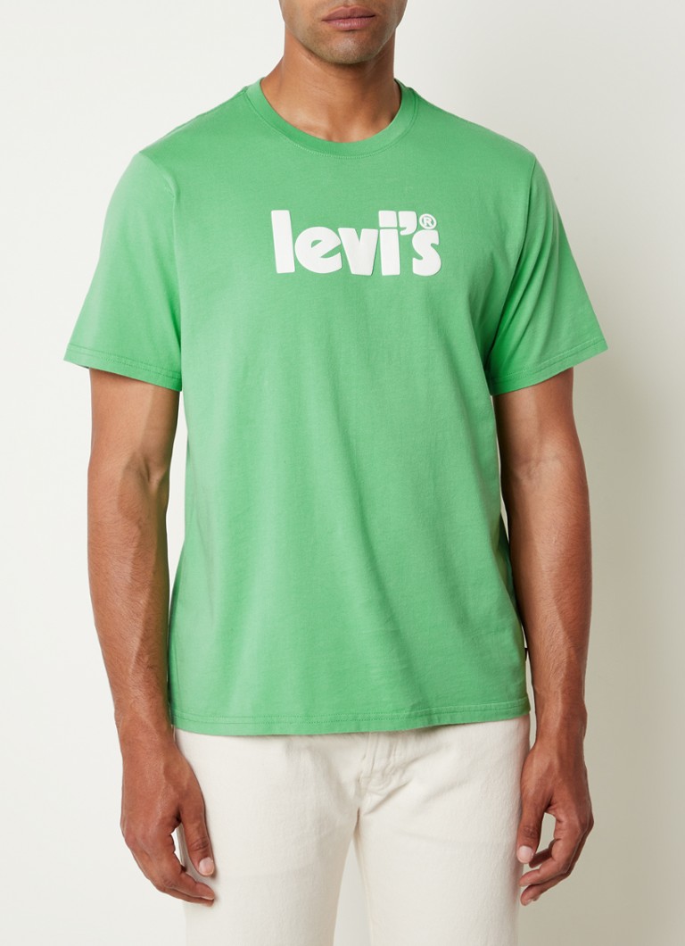 Levi's - T-shirt met logoprint  - Groen