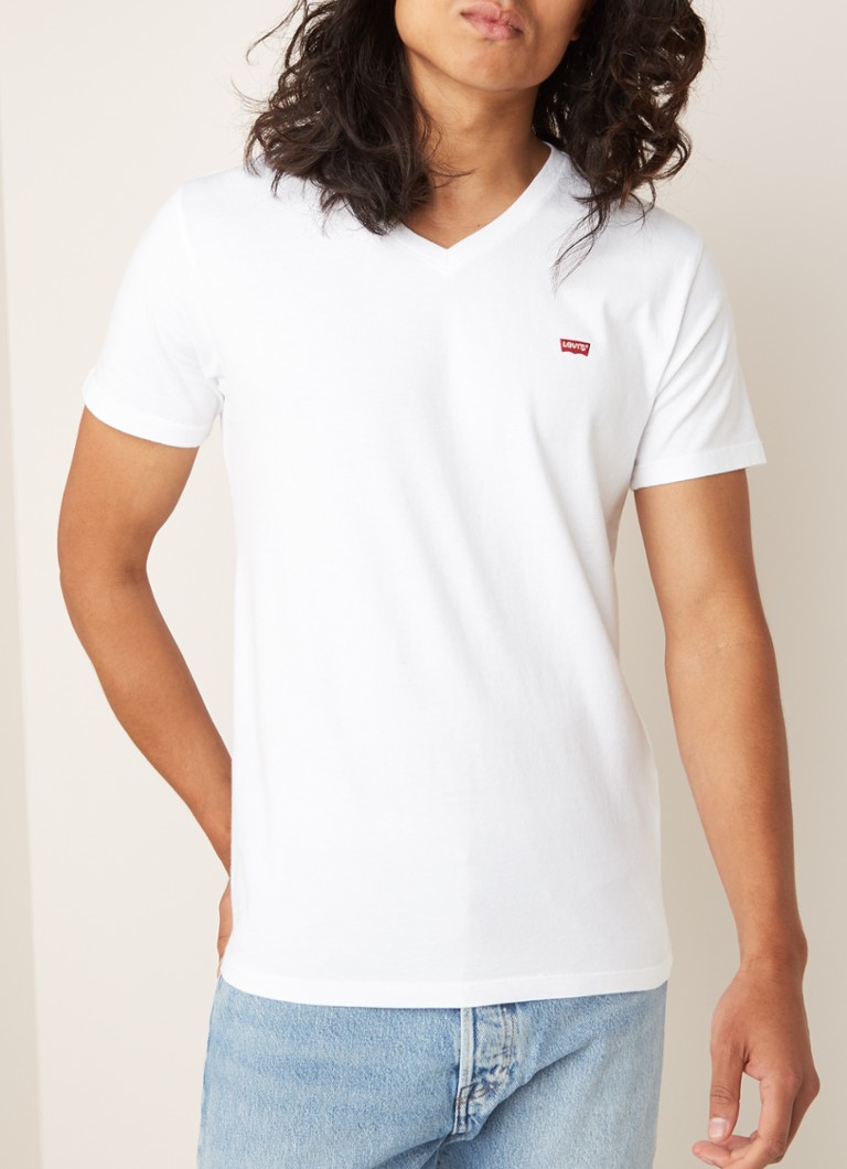 Levi's - T-shirt met V-hals  - Wit