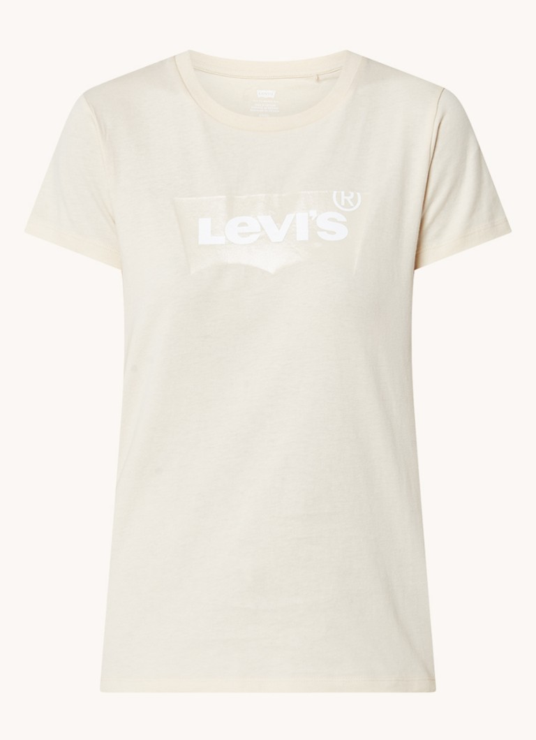 Levi's The T-shirt met logoprint Naturel • de Bijenkorf