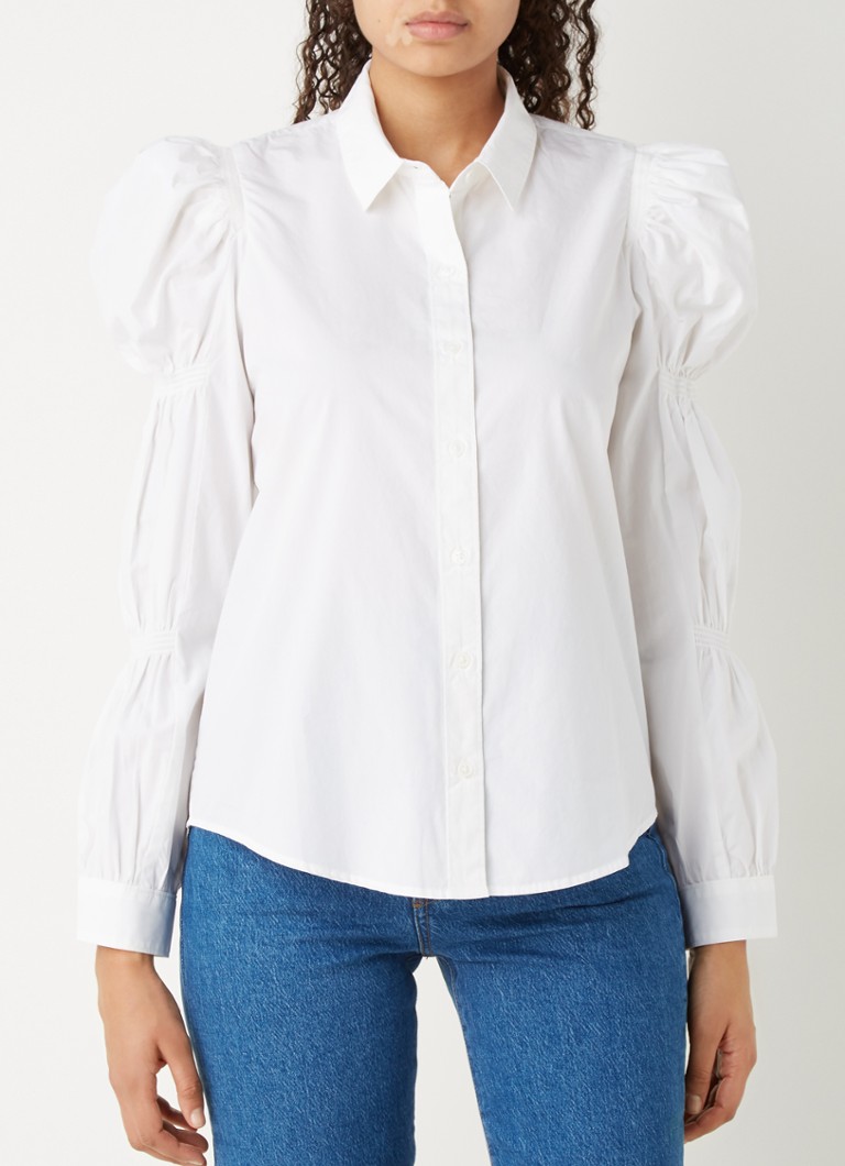 witte blouse met pofmouwen