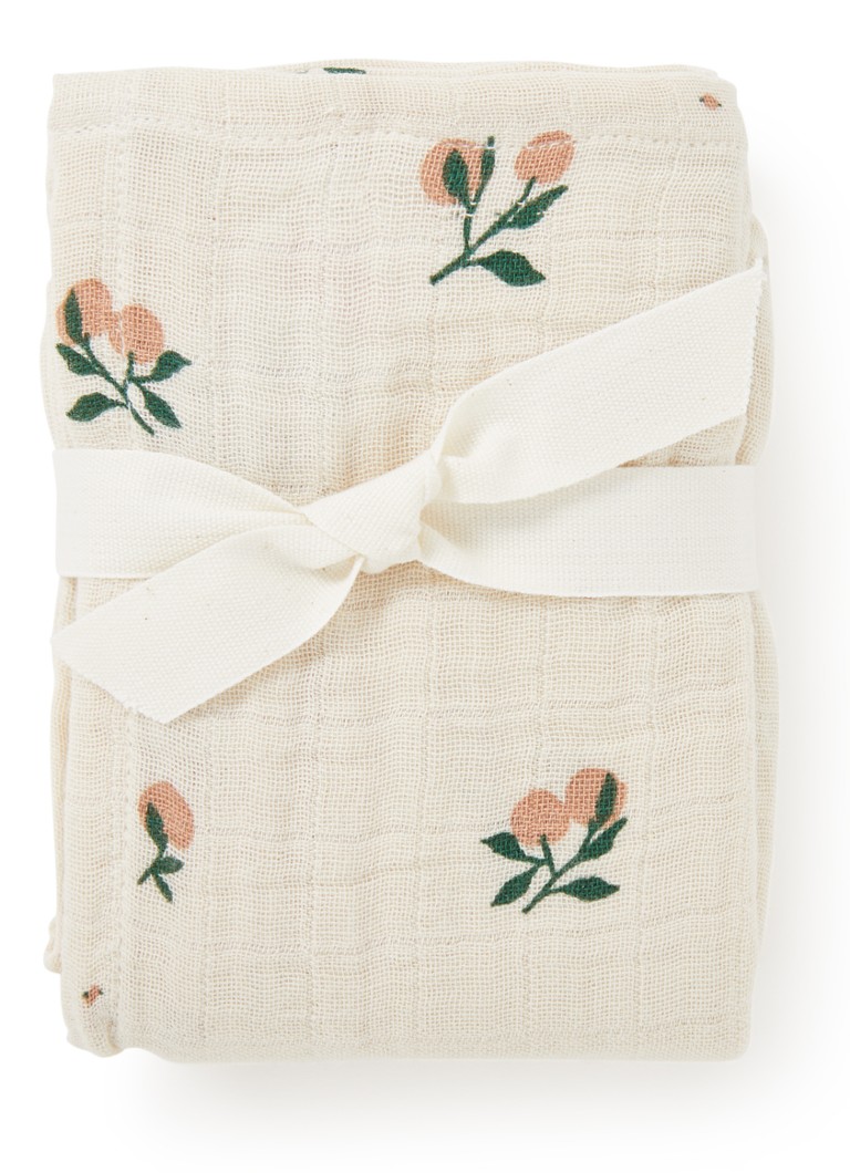 Liewood - Lewis hydrofiele doek van biologisch katoen 65 x 65 cm set van 2 - Roze