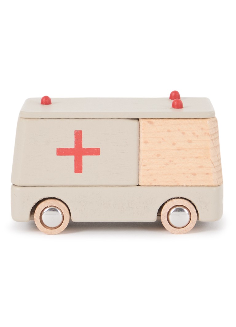 Liewood - Village ambulance speelgoedauto van hout - Beige