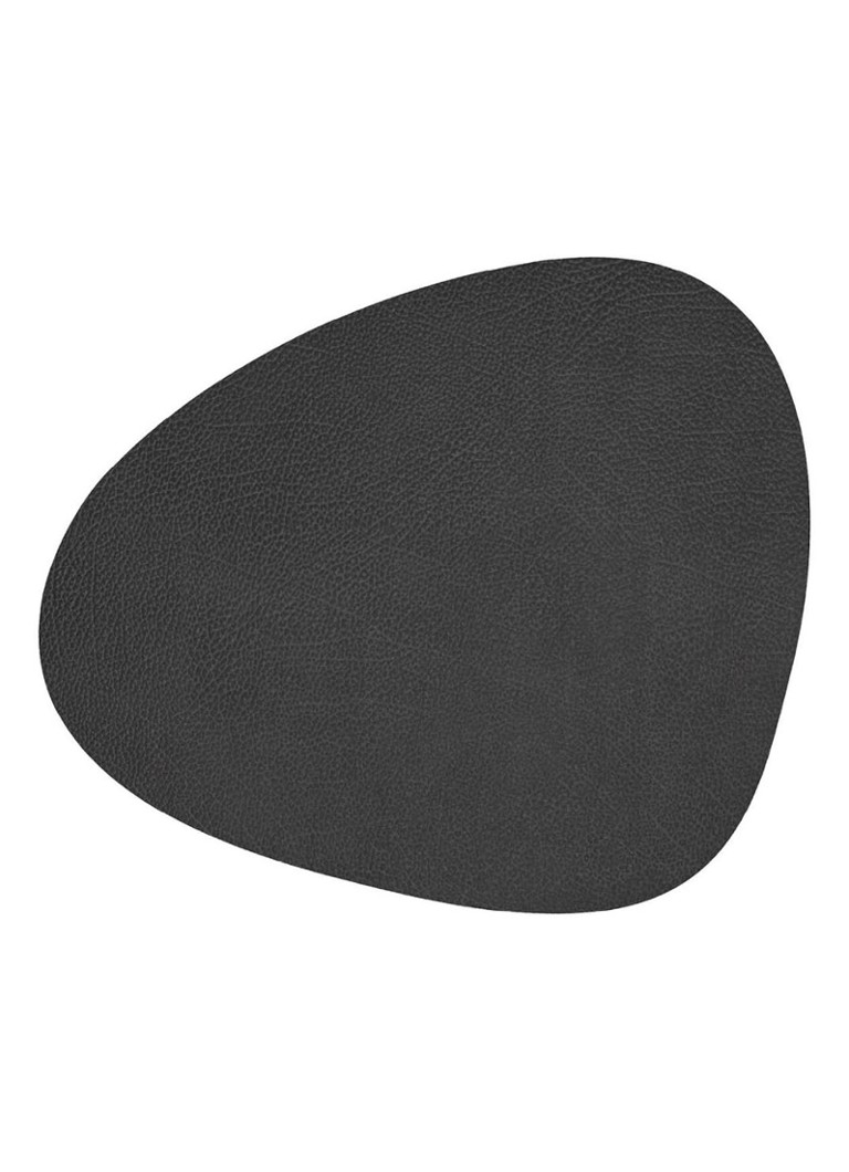 LIND DNA - Curve placemat van gerecycled leer 37 x 44 cm - Antraciet