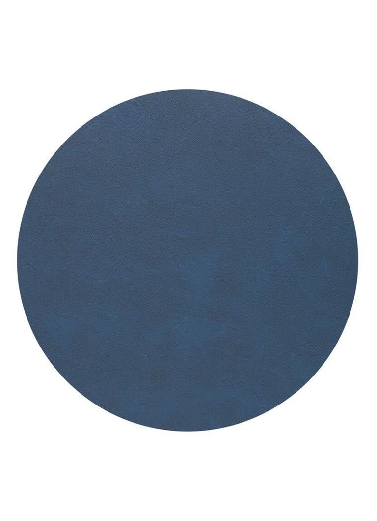 LIND DNA - Glass Mat Circle onderzetter van leer  - Indigo
