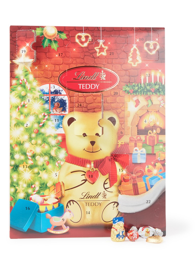 Lindt Teddy adventskalender met chocolade - 24 dagen • Multicolor • de