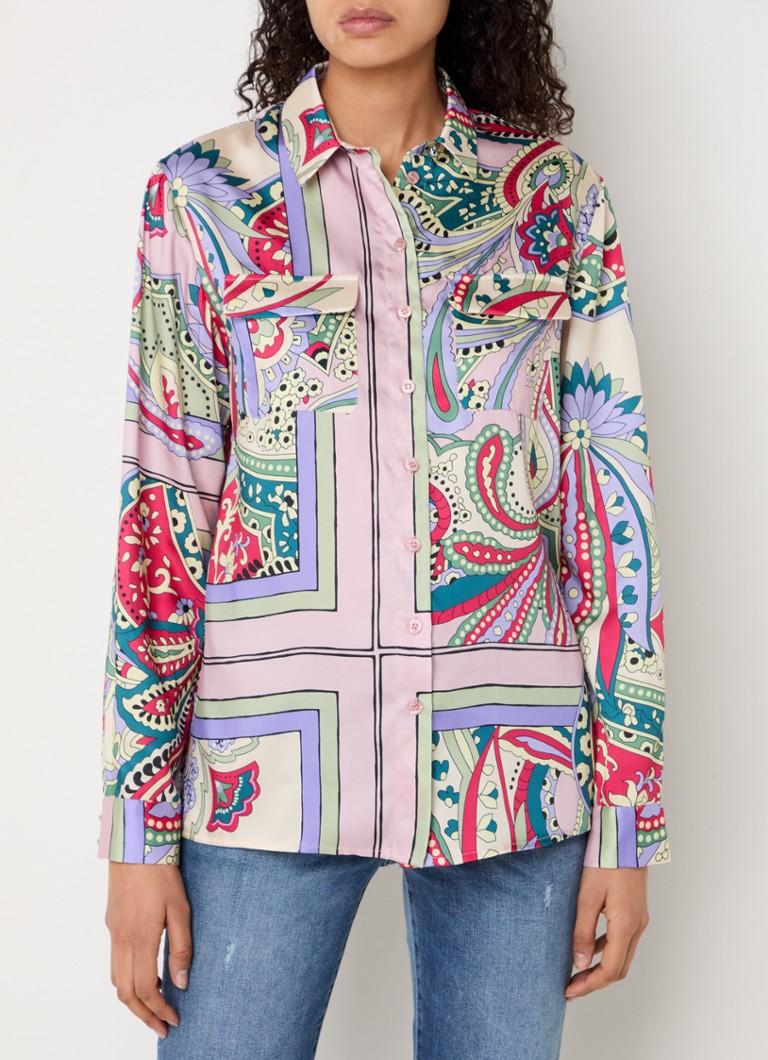 Liu Jo - Blouse met klepzakken en print - Lichtroze