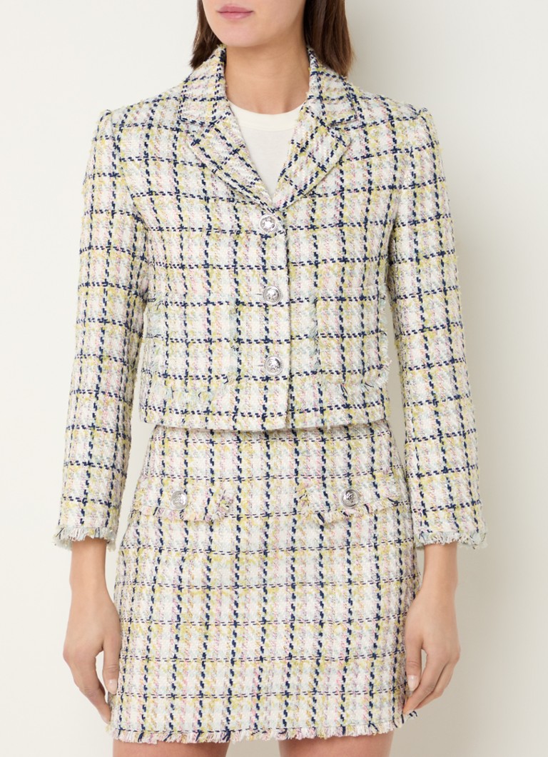 Liu Jo - Cropped blazer met tweed-look - Gebroken wit