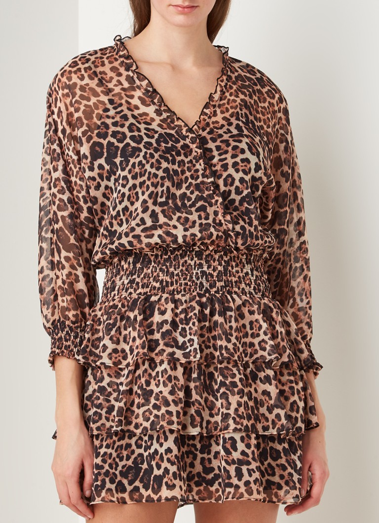 Dames Kaftan Maxi-jurken Met Knoopsluiting Aan De Voorkant En Gelaagde Ruches Zoom 2603nm03 Dames Kaftan Maxi-jurken Met Knoopsluiting Aan De Voorkant En Gelaagde Ruches Zoom 2603nm03