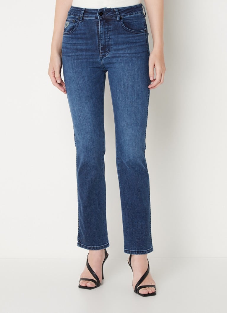 Lois - Malena high waist straight leg jeans met donkere wassing - Indigo