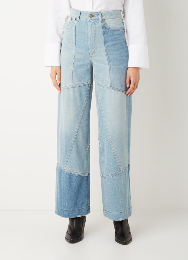Lois - Rachel high waist wide fit jeans met lichte wassing - Indigo