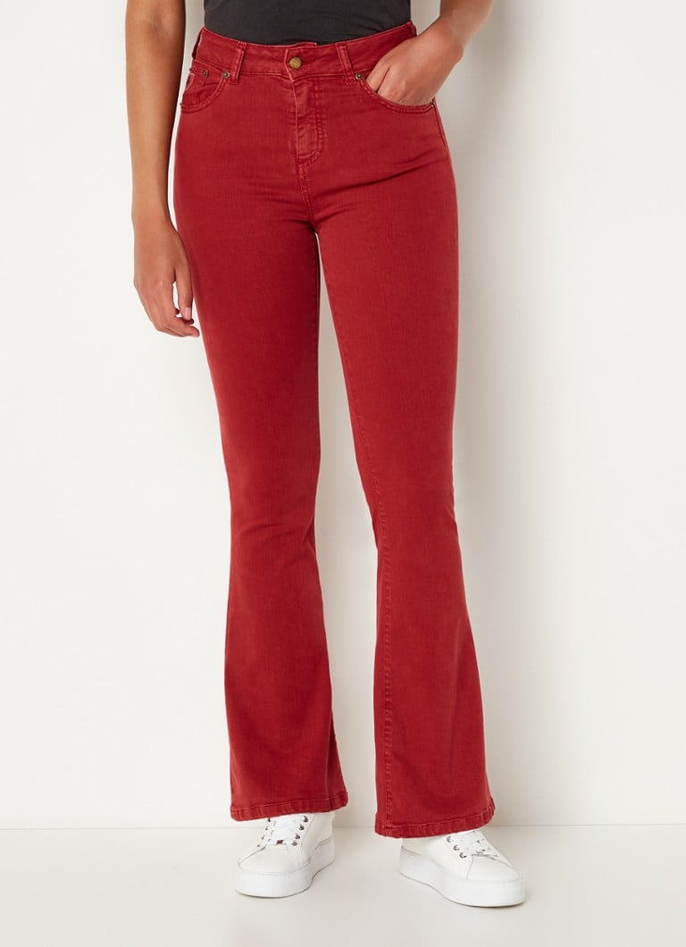Lois - Raval high waist flared jeans in lyocellblend - Rood