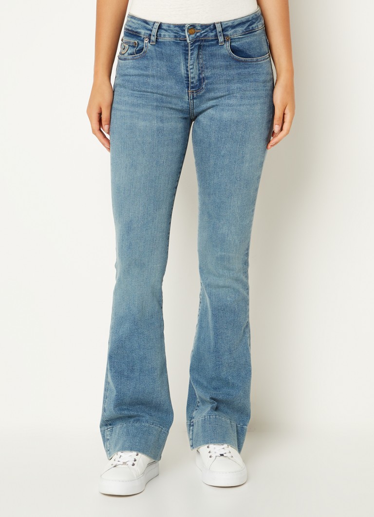 Lois - Raval high waist flared jeans met medium wassing - Indigo