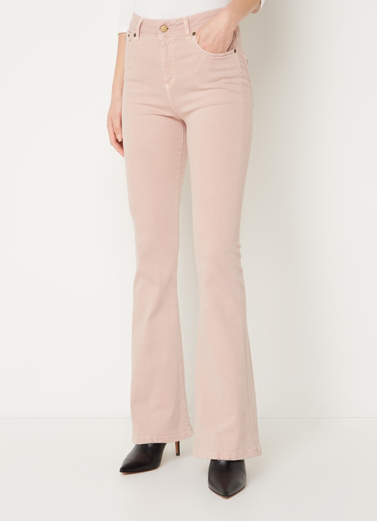 Lois Raval high waist flared jeans met stretch • Lichtroze • de Bijenkorf