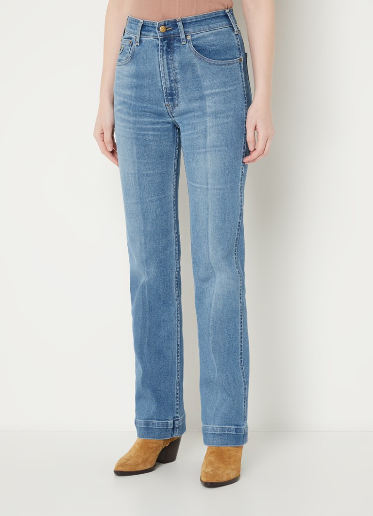 Lois River high waist straight leg jeans met stretch • Indigo • de