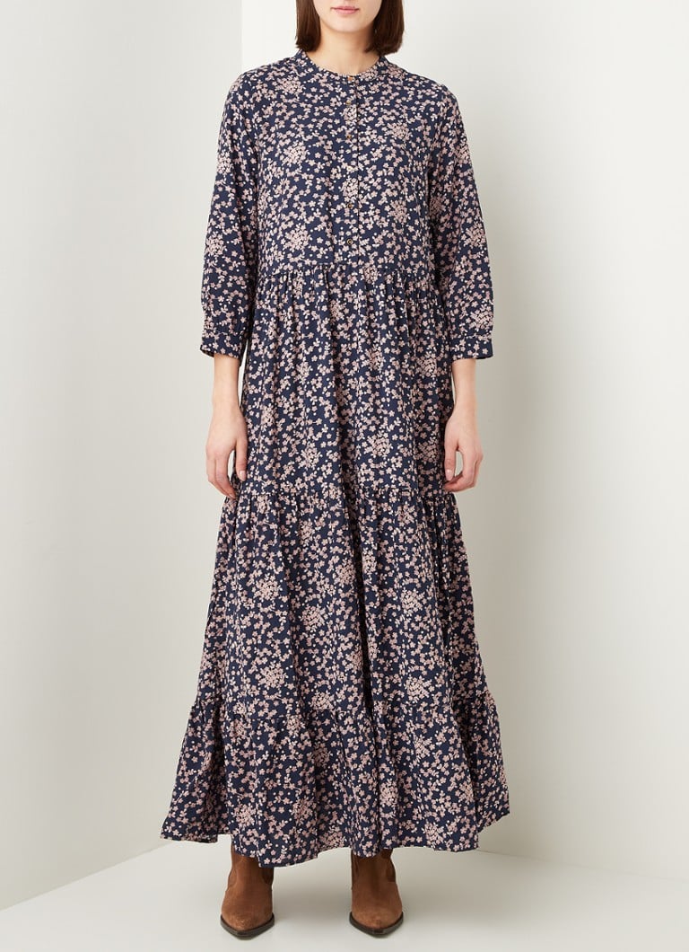 Lollys Laundry - Nee maxi jurk met bloemenprint - Donkerblauw