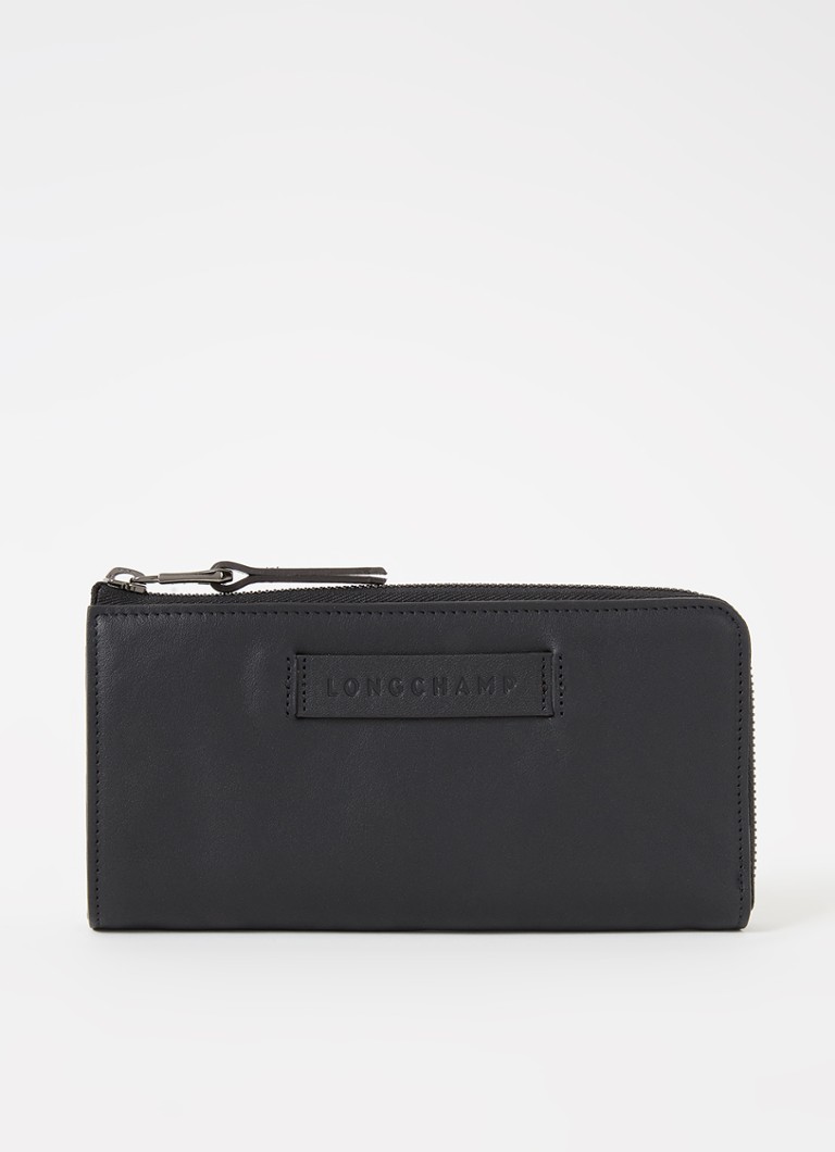 Longchamp - 3D portemonnee van kalfsleer - Zwart