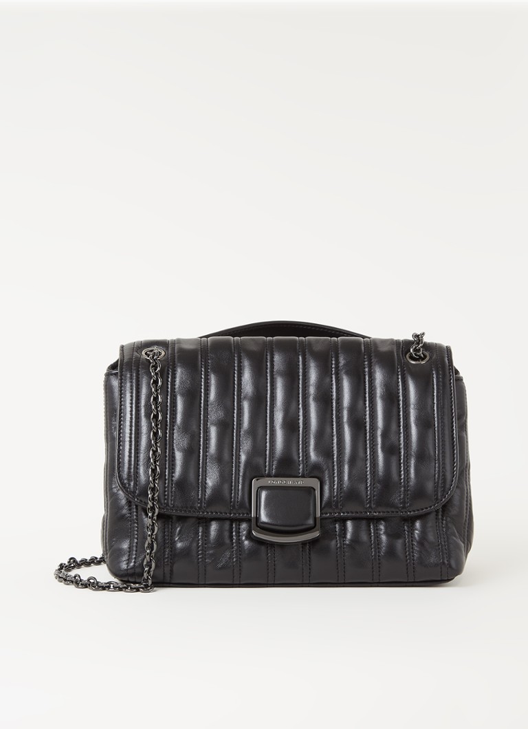 Longchamp Brioche crossbodytas M van quilted lamsleer • Zwart • de