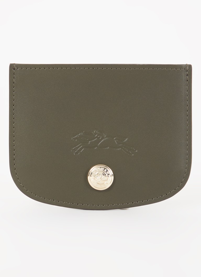 Longchamp - Épure pasjeshouder van leer  - Bronsgroen