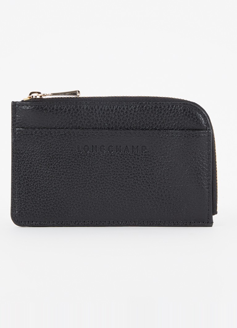 Longchamp - Le Foulonné pasjeshouder van leer - Zwart